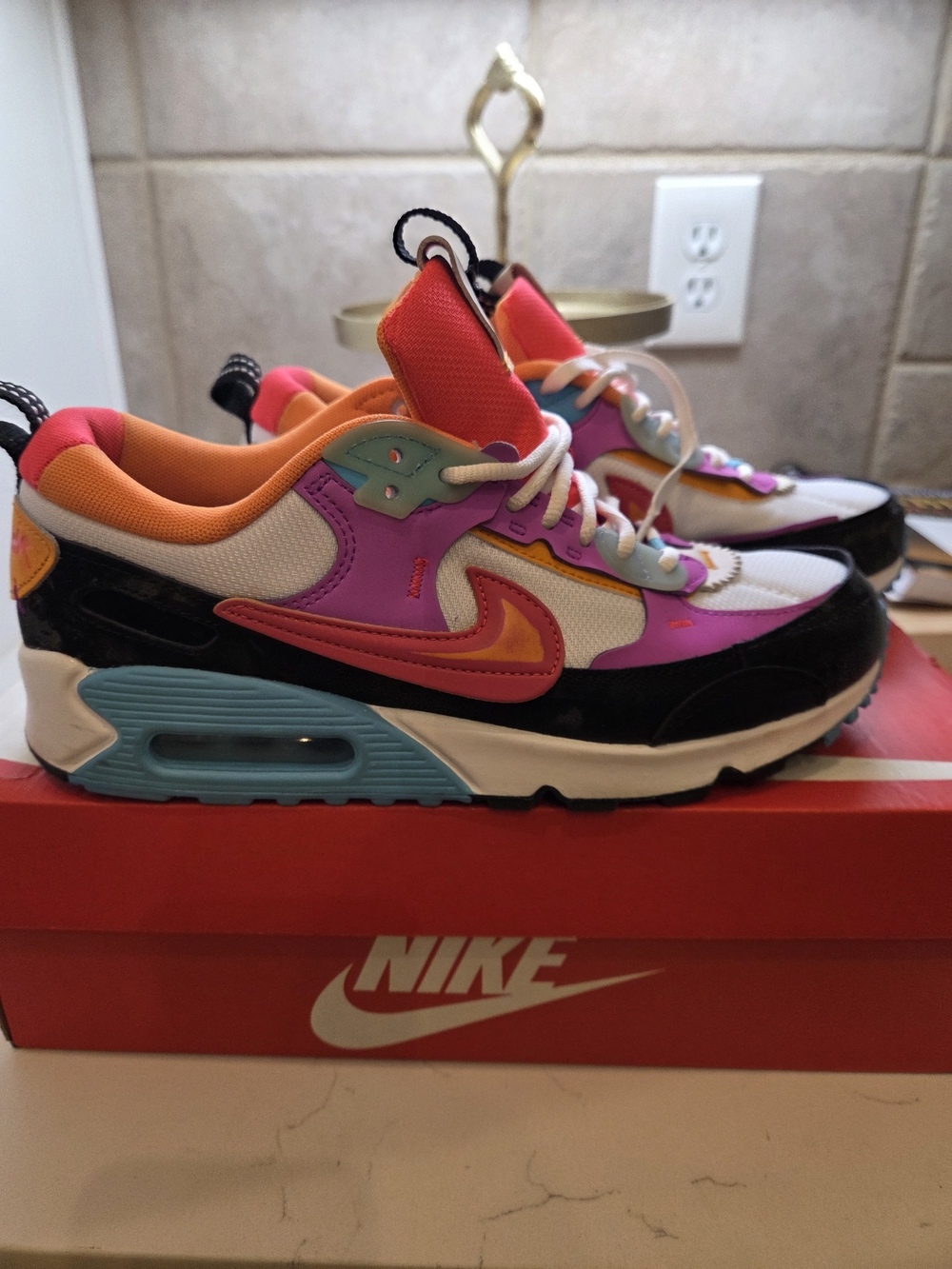 Nike Multicolor Air Max Style Sneakers - Pink, Orange, Aqua, Purple, Black